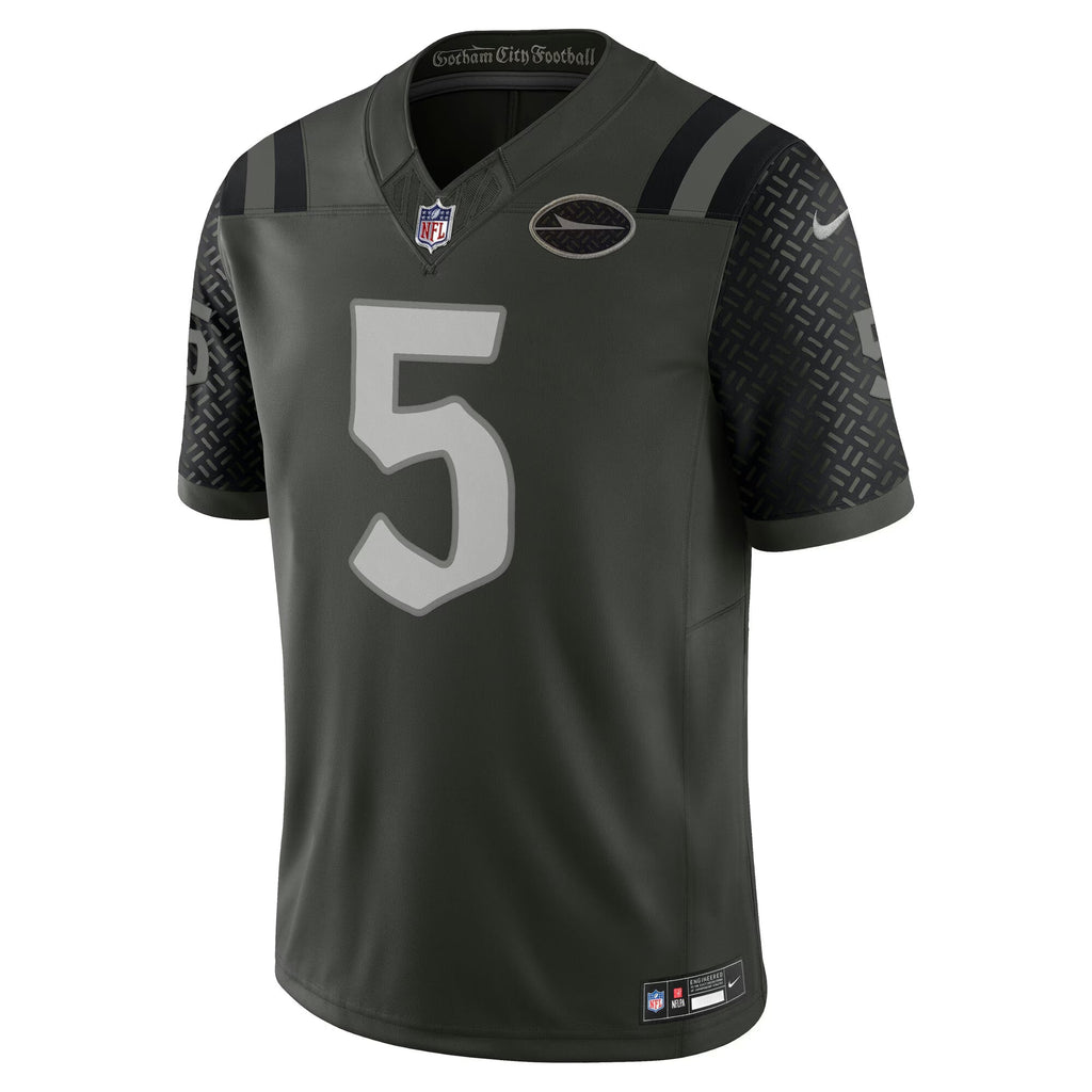 New York Jets Garrett Wilson Gotham Green 2025 Rivalries Collection Limited Jersey