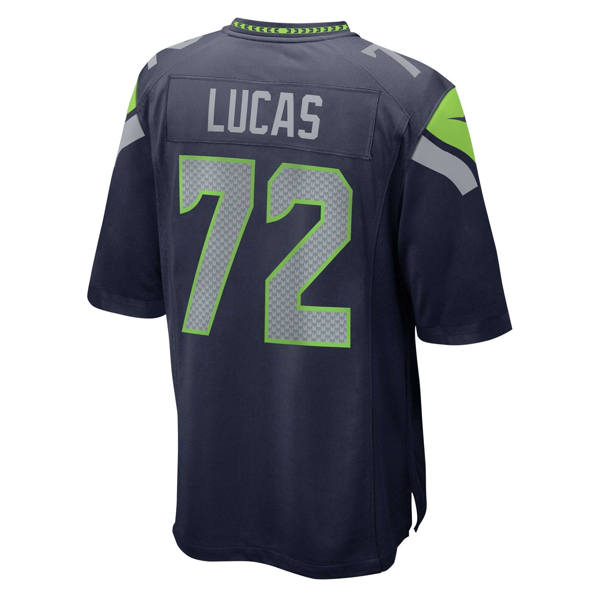 Seattle Seahawks Abraham Lucas College Navy Game Jersey