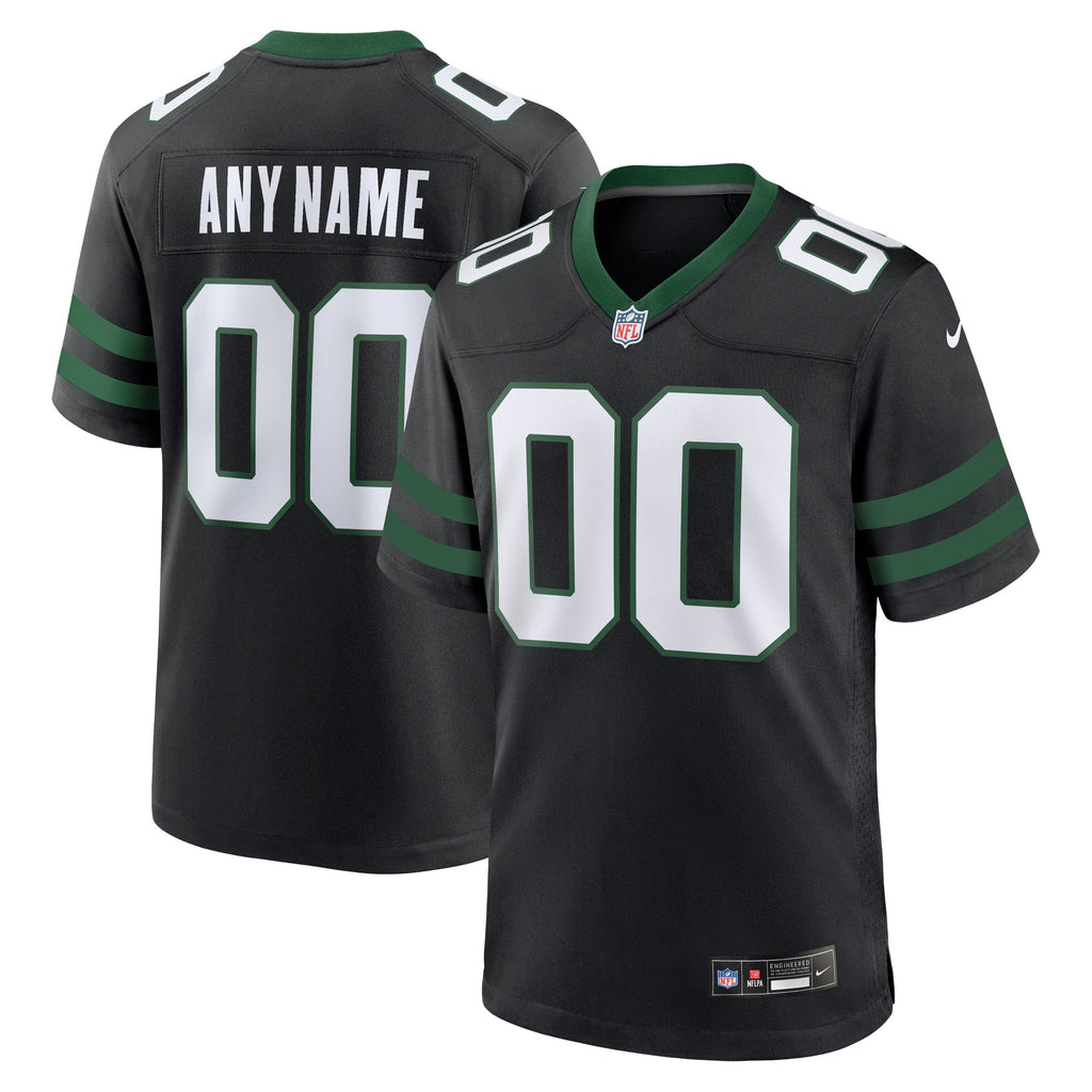 New York Jets Legacy Black Alternate Custom Game Jersey