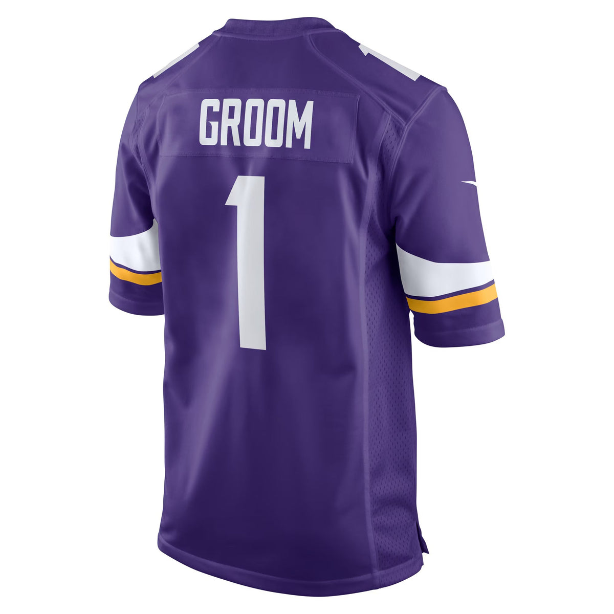 Minnesota Vikings Number 1 Groom Purple Game Jersey