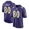 Baltimore Ravens Isaiah Likely Purple Player Game Jersey