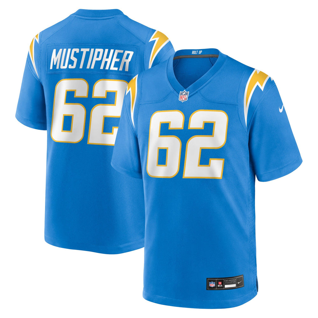 Los Angeles Chargers Sam Mustipher Powder Blue Team Game Jersey