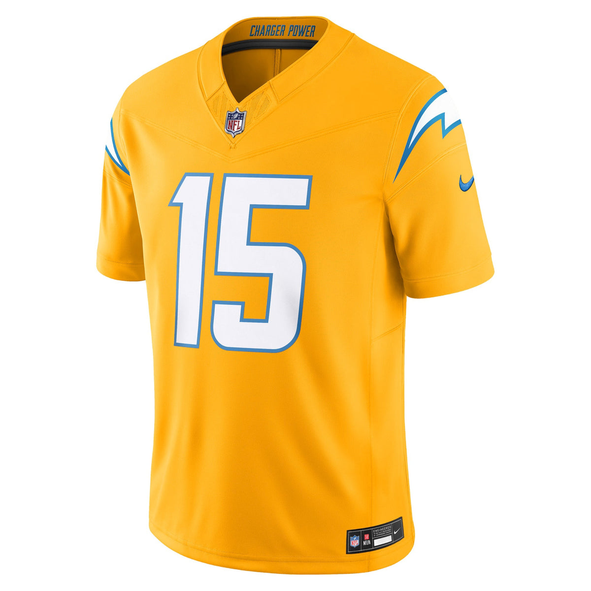 Los Angeles Chargers Ladd McConkey Gold Alternate Charger Power Vapor F.U.S.E. Limited Jersey