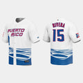 #15 EMMANUEL RIVERA PUERTO RICO BASEBALL 2023 WORLD BASEBALL CLASSIC JERSEYC WHITE Stitches Baseball Jerseys