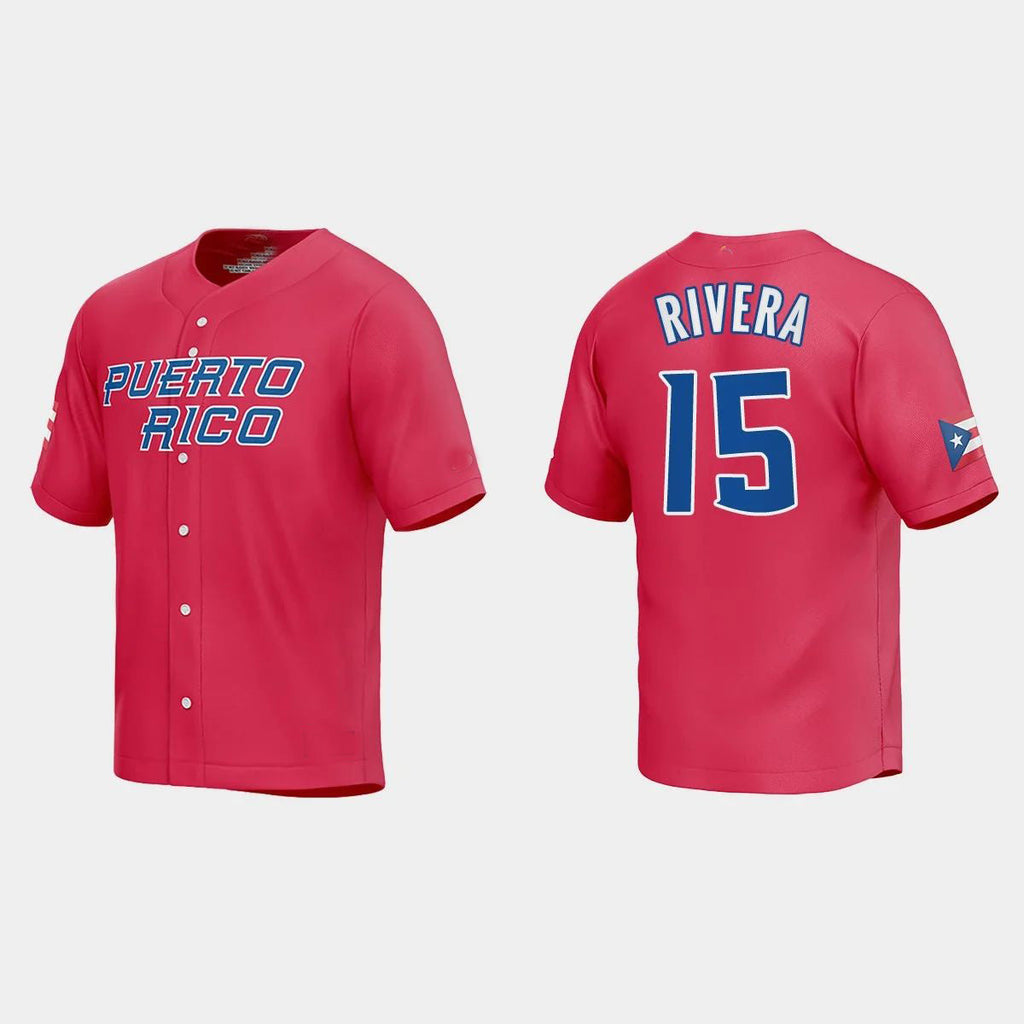 #15 EMMANUEL RIVERA WORLD BASEBALL CLASSIC 2023 WORLD BASEBALL CLASSIC JERSEYC RED Stitches Baseball Jerseys