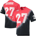 O.State Buckeyes #27 Eddie George Name & Number Tie-Dye V-Neck T-Shirt Black Scarlet Football Jersey Stitched American College Jerseys
