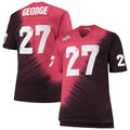 O.State Buckeyes #27 Eddie George Name & Number Tie-Dye V-Neck T-Shirt Black Scarlet Football Jersey Stitched American College Jerseys