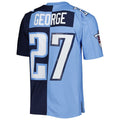 T.Titans #27 Eddie George 1999 Split Legacy Replica Jersey Navy Light Blue Stitched American Football Jerseys