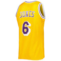 LA.Lakers #6 Eddie Jones 1996-97 Hardwood Classics Swingman Jersey Gold Stitched American Basketball Jersey
