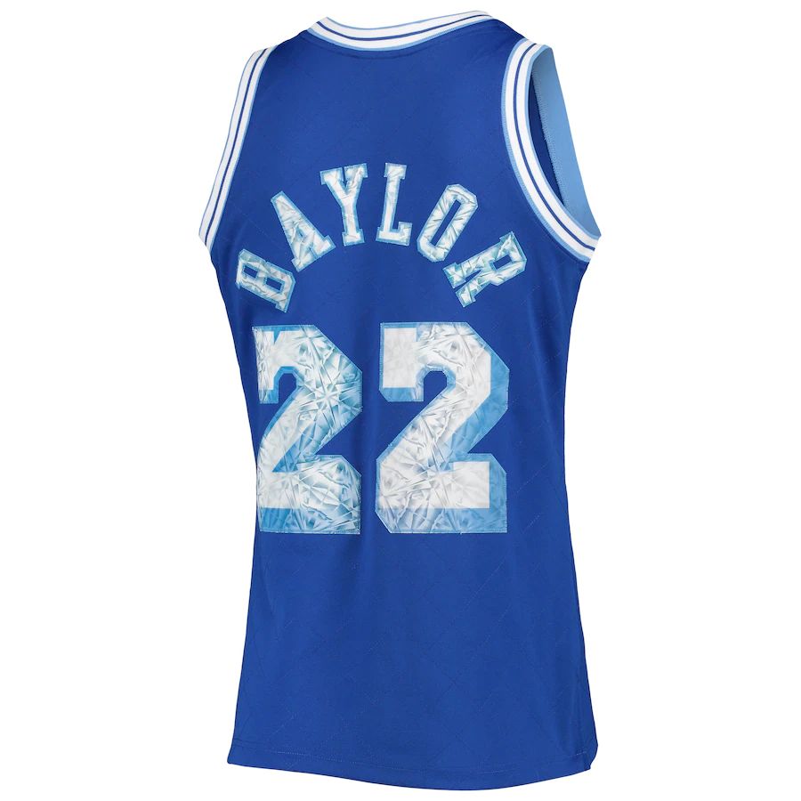 LA.Lakers #22 Elgin Baylor 1996-97 Hardwood Classics 75th Anniversary Diamond Swingman Jersey Royal Stitched American Basketball Jersey
