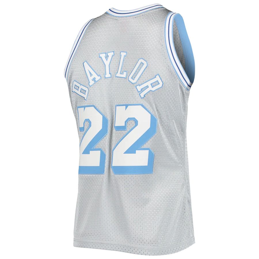 LA.Lakers #22 Elgin Baylor 75th Anniversary 1960-61 Hardwood Classics Swingman Jersey  Silver Stitched American Basketball Jersey