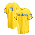 Boston Red Sox #5 Enrique Hernandez City Connect Replica Player Jersey - Gold Light Blue Baseball Jerseys