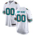 Miami Dolphins White Alternate Custom Game Jersey