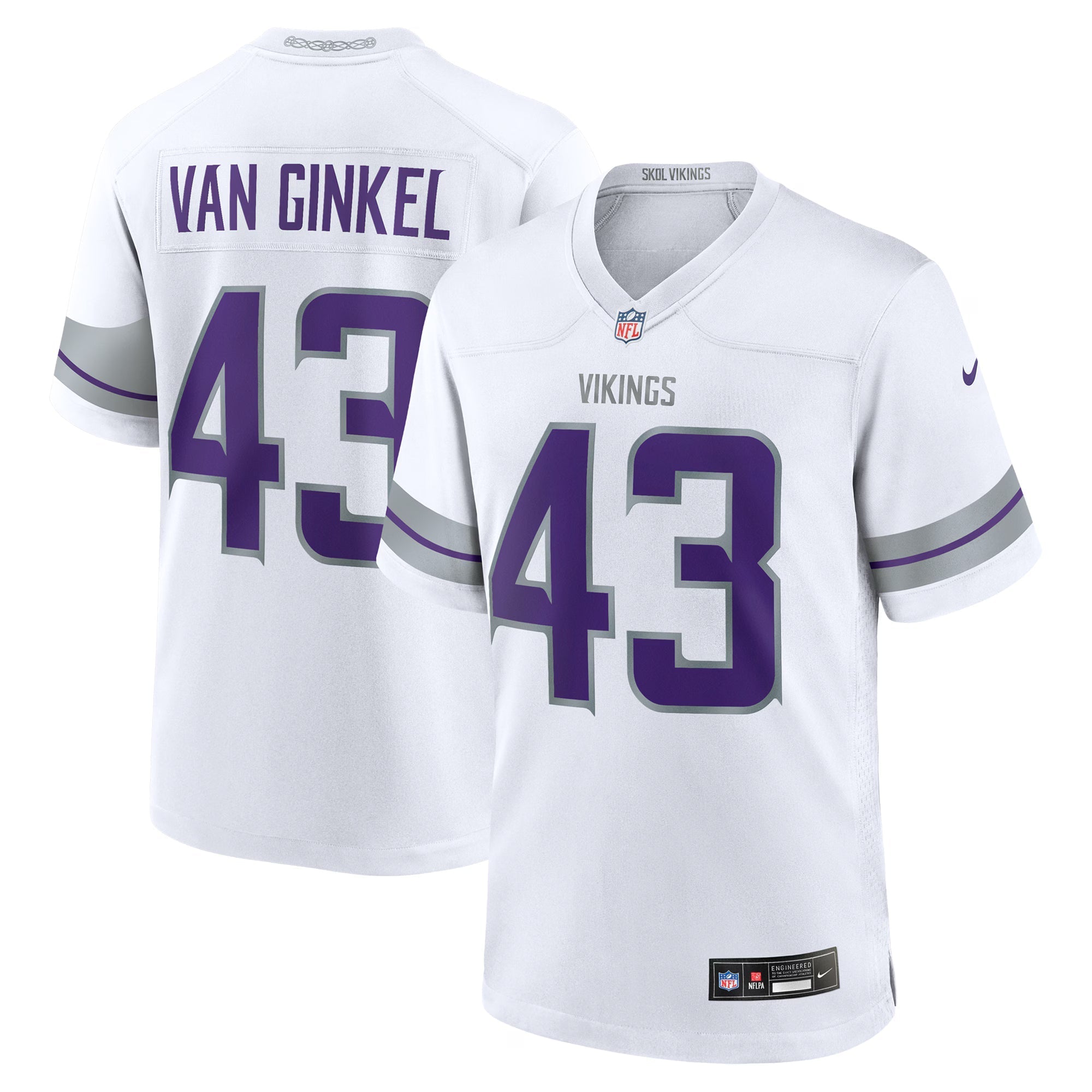 Minnesota Vikings Andrew Van Ginkel White Alternate Game Jersey