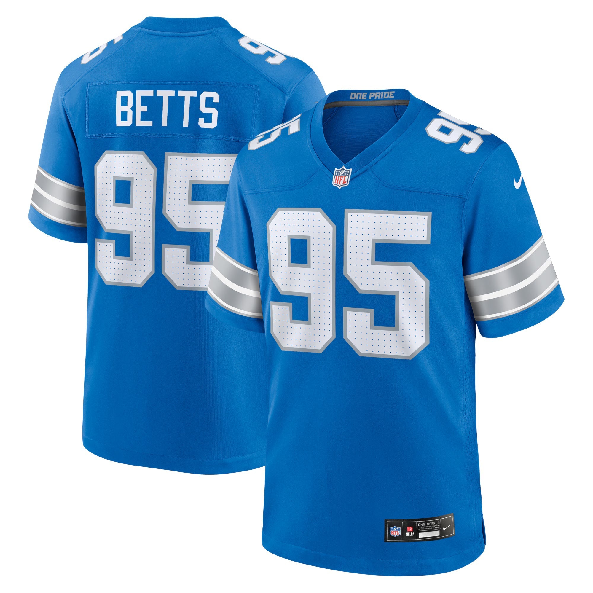 Detroit Lions Mathieu Betts Blue Game Jersey