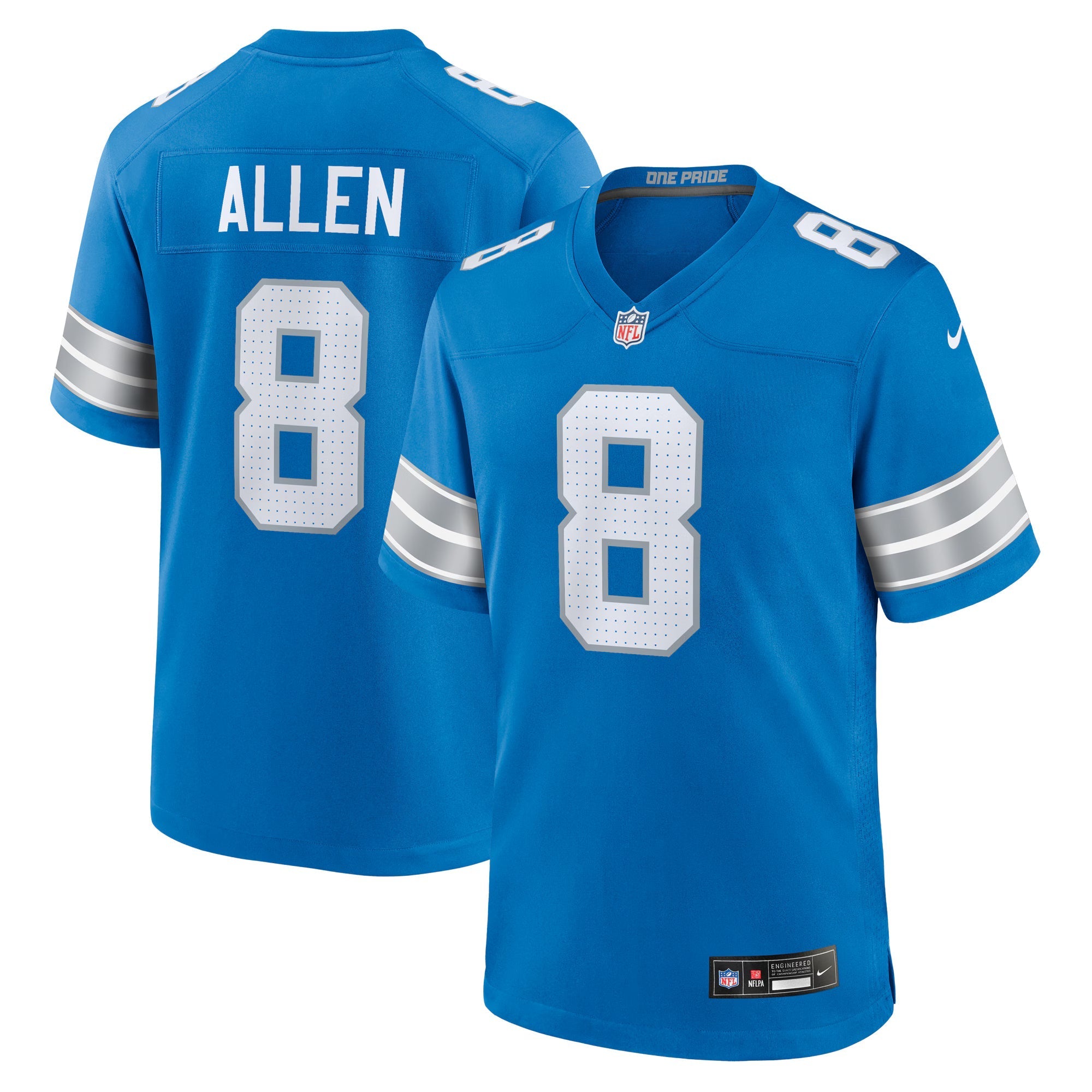 Detroit Lions Kyle Allen Blue Team Game Jersey
