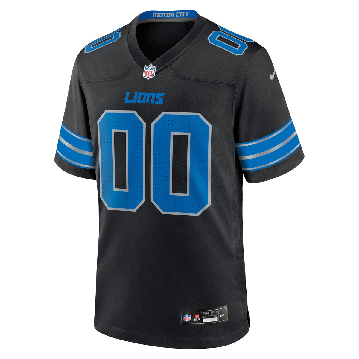 Detroit Lions Black Alternate Custom Game Jersey