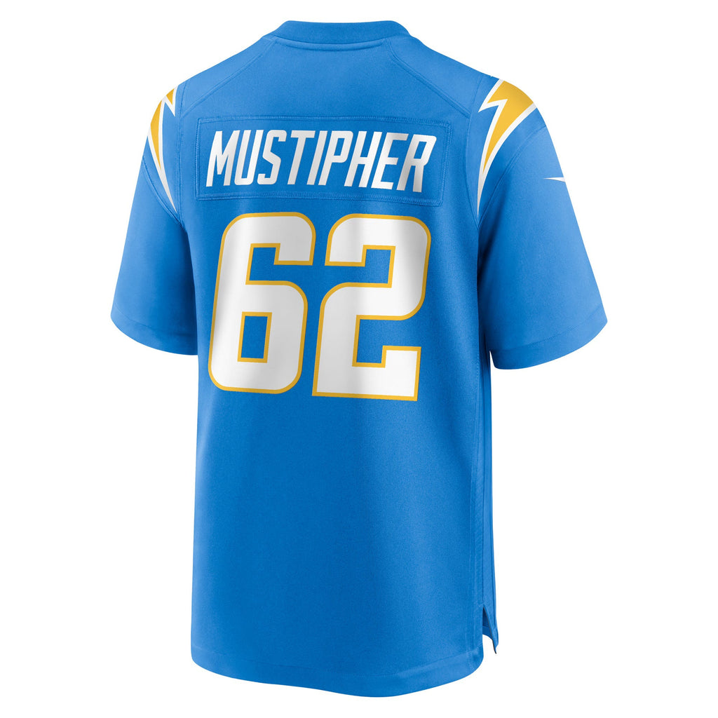 Los Angeles Chargers Sam Mustipher Powder Blue Team Game Jersey