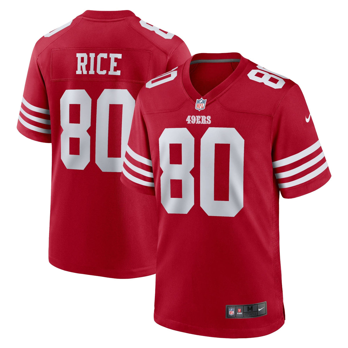 San Francisco 49ers Jerry Rice Scarlet Retired Game Player Jersey