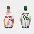 #96 FELIPE GONZALEZ MEXICO BASEBALL 2023 WORLD BASEBALL CLASSIC JERSEYC WHITE Stitches Baseball Jerseys