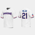 #21 FRANCISCO MEJIA DOMINICAN REPUBLIC BASEBALL 2023 WORLD BASEBALL CLASSIC REPLICA JERSEYC WHITE Stitches Baseball Jerseys
