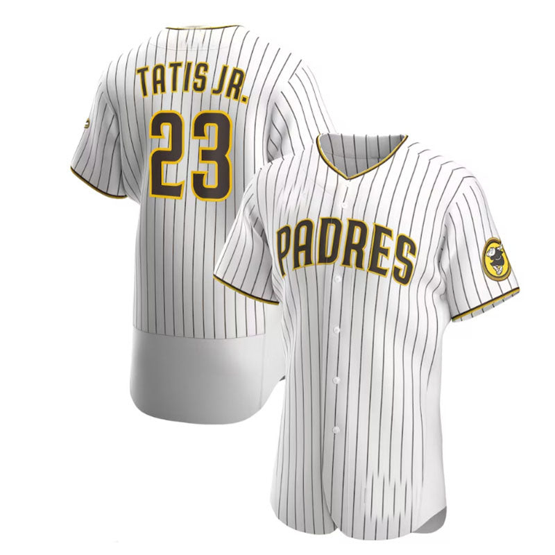 San Diego Padres #23 Fernando Tatas Jr. Home Authentic Player Jersey - White Brown Baseball Jerseys