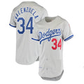 Los Angeles Dodgers #34 Fernando Valenzuela Road 1981 Cooperstown Collection Authentic Jersey - Gray Baseball Jerseys