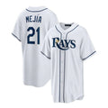 Tampa Bay Rays #21 Francisco Meja Home Replica Player Jersey - White Baseball Jerseys