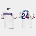 #24 GARY SANCHEZ DOMINICAN REPUBLIC BASEBALL 2023 WORLD BASEBALL CLASSIC REPLICA JERSEYC WHITE Stitches Baseball Jerseys