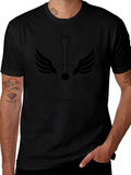 Guitar Wings Graphic Tee - Black Cotton Comfort