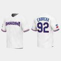 #92 GENESIS CABRERA DOMINICAN REPUBLIC BASEBALL 2023 WORLD BASEBALL CLASSIC REPLICA JERSEYC WHITE Stitches Baseball Jerseys