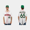 #65 GIOVANNY GALLEGOS MEXICO BASEBALL 2023 WORLD BASEBALL CLASSIC JERSEYC WHITE Stitches Baseball Jerseys