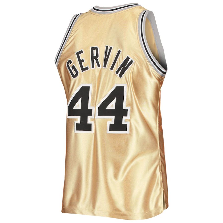 S.Antonio Spurs #44 George Gervin 75th Anniversary 1977-78 Hardwood Classics Swingman Jersey  Gold Stitched American Basketball Jersey