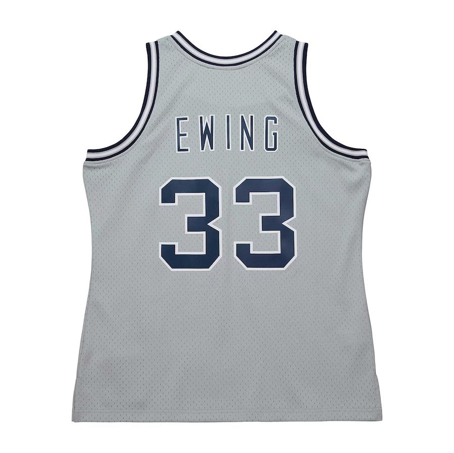 G.Hoyas #33 Patrick Ewing 1983-84 Swingman Player Jersey - Gray Stitched American College Jerseys