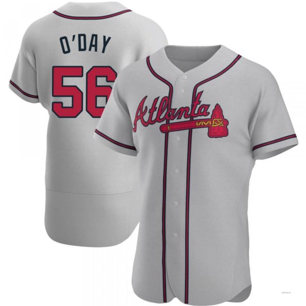 Atlanta Braves #56 Darren ODay Gray Road Jersey Stitches Baseball Jerseys