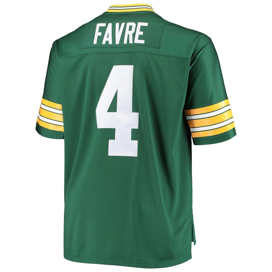 GB.Packers #4 Brett Favre Green Big & Tall 1996 Retired Player Replica Jersey Stitched American Football Jerseys