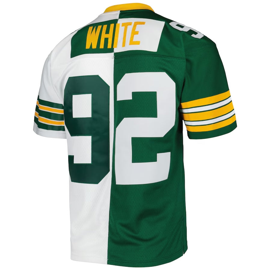 GB.Packers #92 Reggie White 1996 Split Legacy Replica Jersey - Green-White Stitched American Football Jerseys