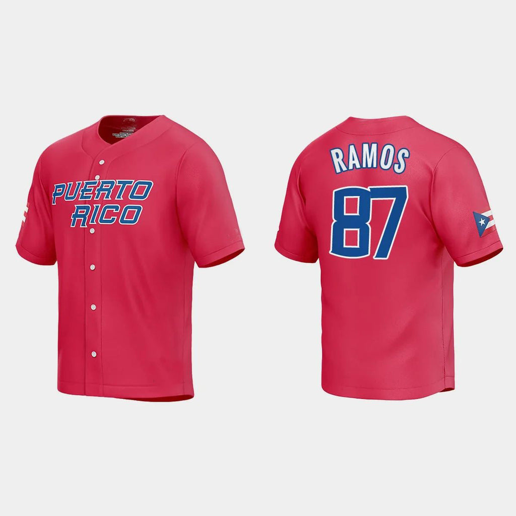 #87 HENRY RAMOS WORLD BASEBALL CLASSIC 2023 WORLD BASEBALL CLASSIC JERSEYC RED Stitches Baseball Jerseys