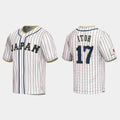 #17 HIROMI ITOH JAPAN BASEBALL 2023 WORLD BASEBALL CLASSIC JERSEYC WHITE Stitches Baseball Jerseys