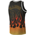 H.Rockets #34 Hakeem Olajuwon 1993-94 Hardwood Classics Flames Swingman Jersey  Black Stitched American Basketball Jersey