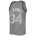 H.Rockets #34 Hakeem Olajuwon Hardwood Classics Retired Player 1993-94 Metal Works Swingman Jersey Charcoal Stitched American Basketball Jersey