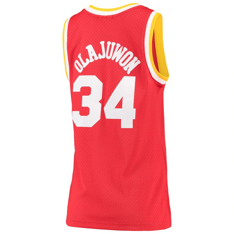 H.Rockets #34 Hakeem Olajuwon 1993-94 Hardwood Classics Swingman Jersey Red Stitched American Basketball Jersey