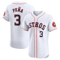Houston Astros #3 Jeremy Pea Home Elite Player Jersey - White Stitched Baseball Jersey