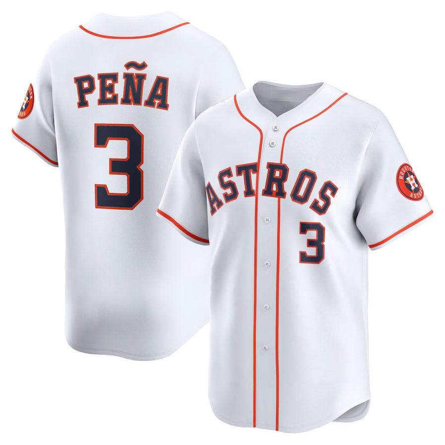 Houston Astros #3 Jeremy Pea Home Limited Player Jersey - White Stitched Baseball Jersey
