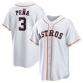 Houston Astros #3 Jeremy Pea Home Replica Jersey - White Stitched Baseball Jersey