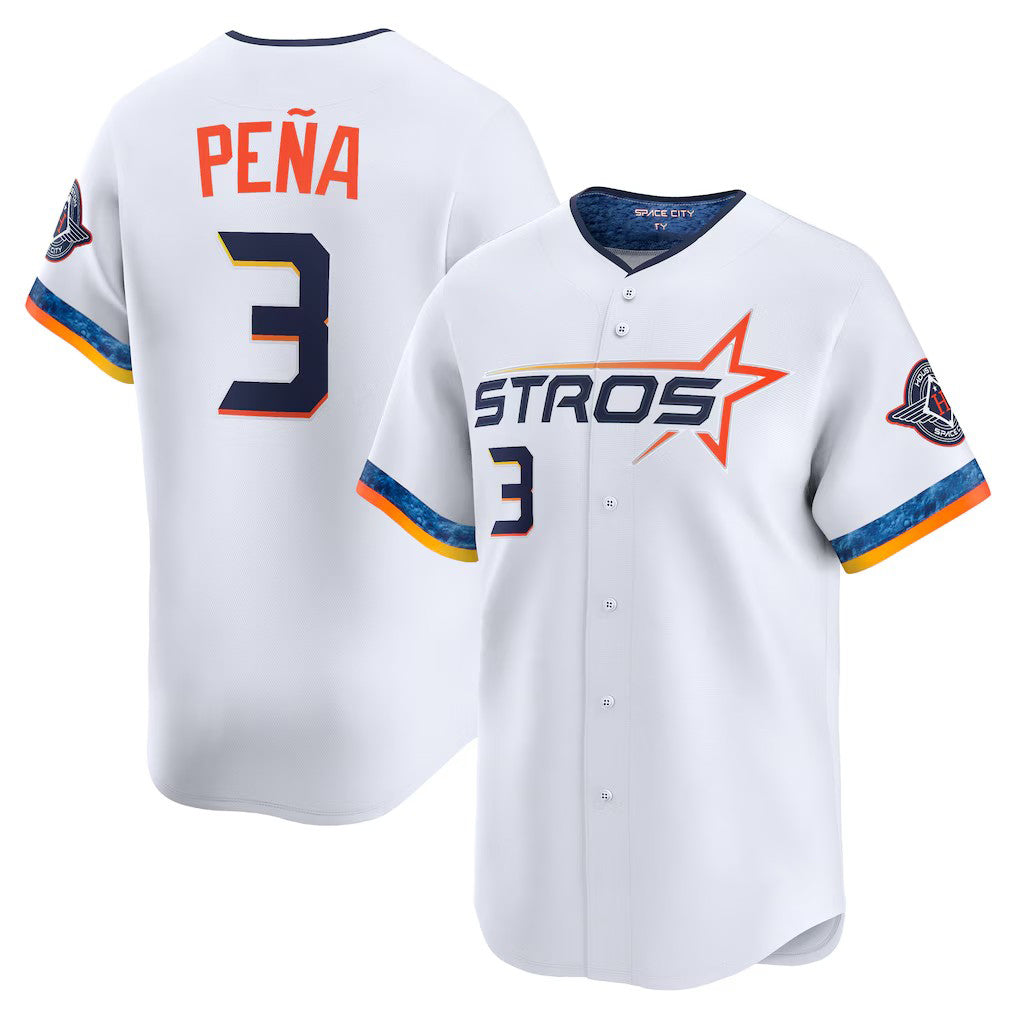 Houston Astros #3 Jeremy Pea White 2025 City Connect Limited Player Stitched Baseball Jersey