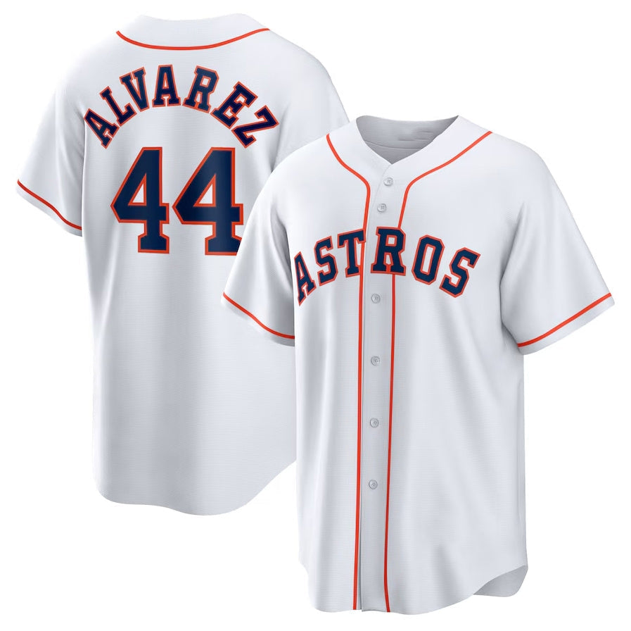 Houston Astros #44 Yordanlvarez Home Replica Player Jersey - White Stitched Baseball Jersey