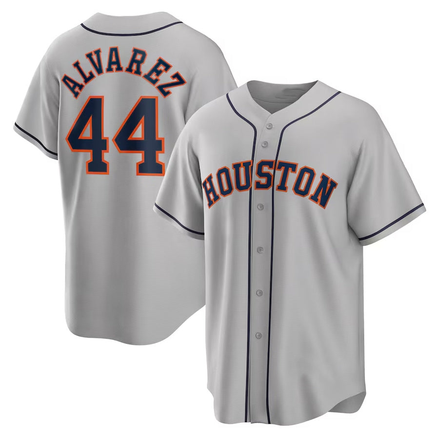 Houston Astros #44 Yordanlvarez Road Replica Player Jersey - Gray Stitched Baseball Jersey