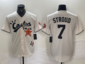 Houston Astros #7 CJ Stroud Cream Cactus Jack Cool Base Baseball Jerseys