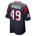H.Texans #49 Jake Hansen Navy Game Player Jersey Stitched American Football Jerseys